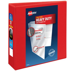 Heavy-Duty View Binder with DuraHinge and Locking One Touch EZD Rings, 3 Rings, 3" Capacity, 11 x 8.5, Red