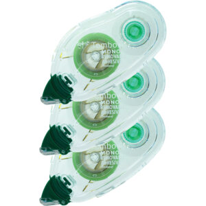 Removable Adhesive Refill, 0.33" x 39.33 ft, Dries White, 3/Pack