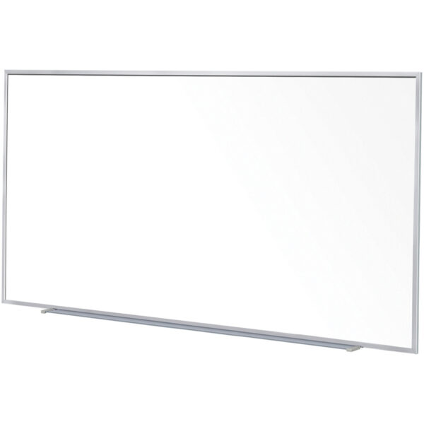 Magnetic Porcelain Whiteboard with Aluminum Frame, 120.59" x 60.47", White Surface, Satin Aluminum Frame