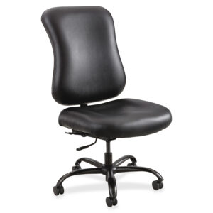 Optimus High Back Big and Tall Chair, Vinyl, Supports Up to 400 lb, 19" to 22" Seat Height, Black