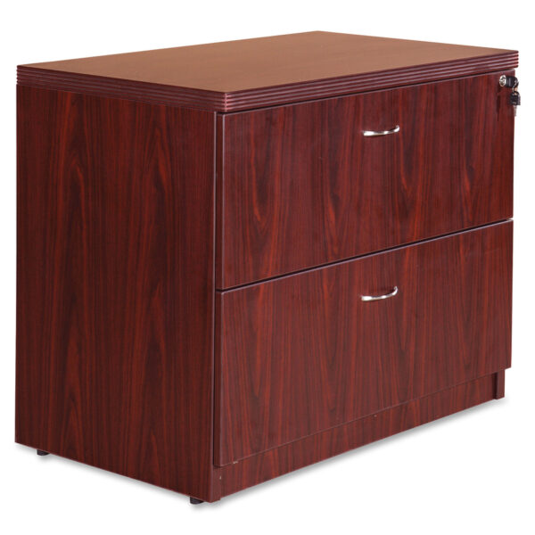 Lorell Chateau Series Mahogany Laminate Desking - 2-Drawer