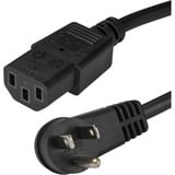 StarTech.com 10ft (3m) Computer Power Cord, Right Angle NEMA 5-15P to C13, 10A 125V, 18AWG, Replacement AC Power Cord, Monitor Power Cable