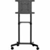 StarTech.com Mobile TV Cart, Portable Rolling TV Stand, 37-70 inch VESA Display Mount (154lb/70kg), Shelf & Storage, Rotate/Tilt Display