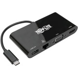 Tripp Lite by Eaton USB C Docking Station Adapter Converter 4K w/ HDMI, VGA, Gigabit Ethernet, USB-A Hub, Black, Thunderbolt 3 Compatible