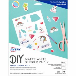Avery® Matte White Sticker Project Paper