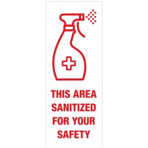 Avery® Surface Safe THIS AREA SANITIZED Decals