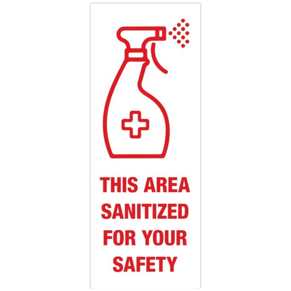 Avery® Surface Safe THIS AREA SANITIZED Decals