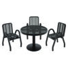 Outdoor Dining Set, Round, 36" dia x 29"h, Black Top, Black Base/Legs