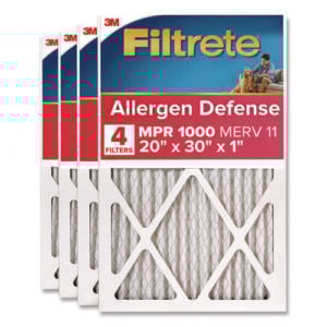 Allergen Defense Air Filter, 20 x 30, 4/Carton