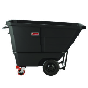 1 cu yd Heavy Duty Tilt Truck, Forkliftable Frame, 2,200 lb Capacity, Black/Red