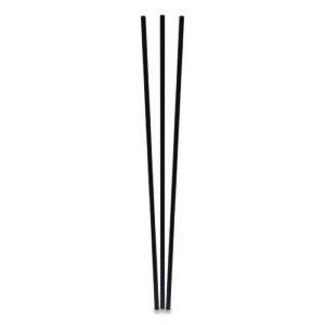 Unwrapped Round Stirrers, 7.75", Polypropylene, Black, 500/Pack