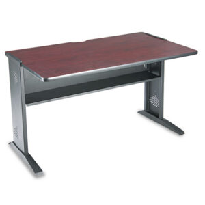 Computer Desk with Reversible Top, 47.5" x 28" x 30", Mahogany/Medium Oak/Black
