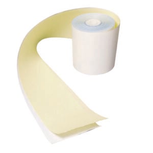 No Carbon Register Rolls, 3" x 90 ft, White/Yellow, 30/Carton