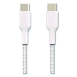 BOOST CHARGE Braided USB-C to USB-C Cable, 3.3 ft, White