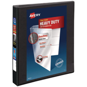 Heavy-Duty Non Stick View Binder with DuraHinge and Slant Rings, 3 Rings, 1" Capacity, 11 x 8.5, Black, (5300)