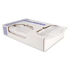 High-Density Waste Can Liners, 56 gal, 22 mic, 46" x 50", Natural, 20 Bags/Roll, 5 Rolls/Carton