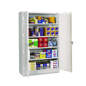 Assembled Jumbo Steel Storage Cabinet, 48w x 24d x 78h, Light Gray