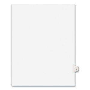 Preprinted Legal Exhibit Side Tab Index Dividers, Avery Style, 26-Tab, V, 11 x 8.5, White, 25/Pack, (1422)