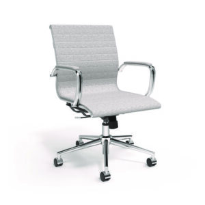 Everell Fabric Managers Chair, Supports up to 275 lb, 16.4" to 20.1" Seat Height, Heather Gray Seat/Back, Chrome Base