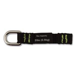 Squids 3700 Nylon Webbing Tool Tails with D-Rings, 2 lb Max Working Capacity, 3.5" Long, Black, 6/Pack, 10 Packs/Carton
