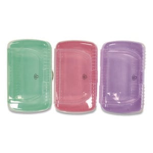 Pencil Case, 2 Compartments, 9.13" x 5.7" x 2.5", Assorted Colors, 3/Pack