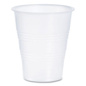 High-Impact Polystyrene Cold Cups, 7 oz, Plastic, Translucent, 100/Pack