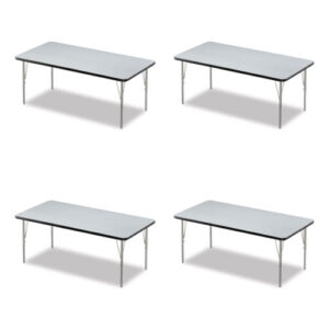 Adjustable Activity Table, Rectangular, 60" x 30" x 19" to 29", Granite Top, Black Legs, 4/Pallet