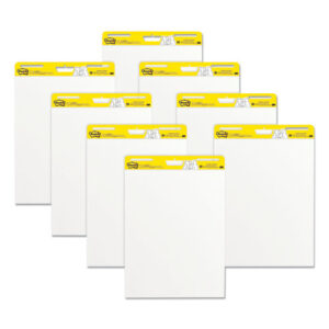 Vertical-Orientation Self-Stick Easel Pads, Unruled, 25 x 30, White, 30 Sheets, 8/Pack