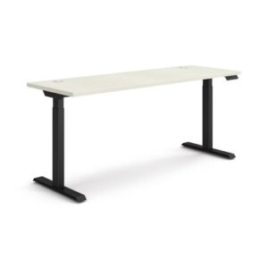 Coordinate Height Adjustable Desk Bundle 2-Stage, 70" x 22" x 27.75" to 47", Silver MeshBlack