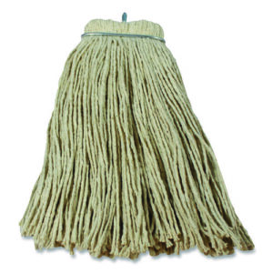 Layflat Regular Screw-Type Mop Head, Cotton, 20 oz, 1" Headband, White