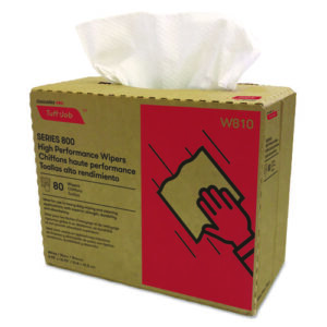 Tuff-Job Spunlace Towels, 1-Ply, 9.75 x 16.75, White, 80 Sheets/Box, 5 Boxes/Carton