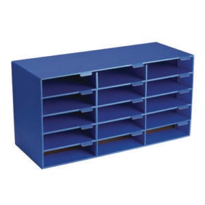 File Classroom Literature Organizer, 15 Sections, Letter Size, 32 x 13 x 17, Blue
