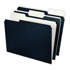 Earthwise Pendaflex File Folders, 1/3-Cut Tabs: Assorted, Letter Size, Black/White, 50/Box