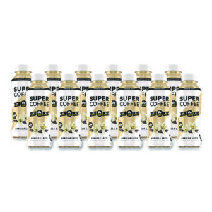 Super Coffee Ready-to-Drink Coffee, Vanilla Latte, 12 oz Bottle, 12/Carton