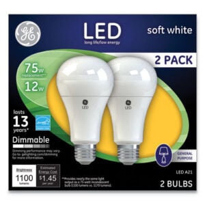 LED Soft White A21 Dimmable Light Bulb, 12 W, 2/Pack