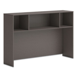 Mod Desk Hutch, 3 Compartments, 60w x 14d x 39.75h, Slate Teak