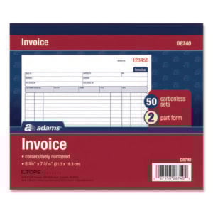 Multipart General-Purpose Invoice Pad, Two-Part Carbonless, 8.38 x 6.69, 50 Forms Total