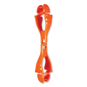 Squids 3400 Dual Clip Glove Clip Holder, 1 x 1 x 6.5, Acetal Copolymer, Orange