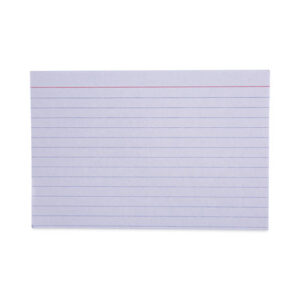 Ruled Index Cards, 4 x 6, White, 100/Pack