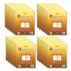 Wirebound Engineering Notebook, 20 lb Paper Stock, Buff Cover, 80 Buff 11 x 8.5 Sheets, 24/Carton