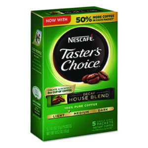Taster's Choice Decaf House Blend Instant Coffee, 0.1oz Stick, 5/Box, 12 Bx/Ctn