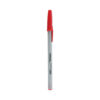 Ballpoint Pen, Stick, Medium 1 mm, Red Ink, Gray/Red Barrel, Dozen