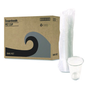Clear Plastic PET Cups, 14 oz, 50/Bag, 20 Bags/Carton