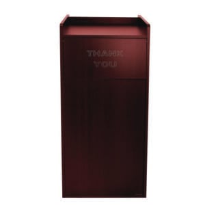 40 Gal Commercial Tray Top Waste Enclosure Trash Receptacle, 40 gal, Wood, Mahogany