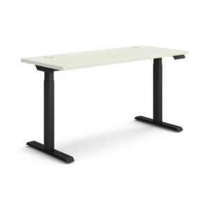 Coordinate Height Adjustable Desk Bundle 2-Stage, 58" x 22" x 27.75" to 47", Silver MeshBlack