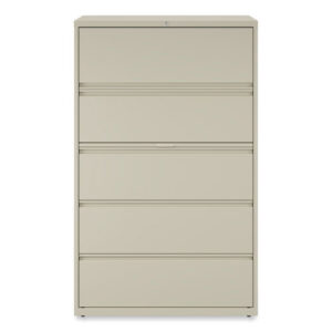 Lateral File, 5 Legal/Letter/A4/A5-Size File Drawers, Putty, 42" x 18.63" x 67.63"