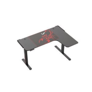 L-Shaped Standing Desk, Right Desk, 60" x 43.69" x 29.88" to 48.38", Black