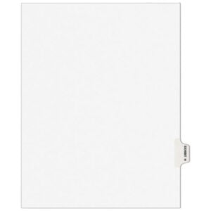 Avery-Style Preprinted Legal Side Tab Divider, 26-Tab, Exhibit H, 11 x 8.5, White, 25/Pack, (1378)