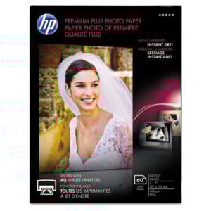 Premium Plus Photo Paper, 11.5 mil, 5 x 7, Glossy White, 60/Pack