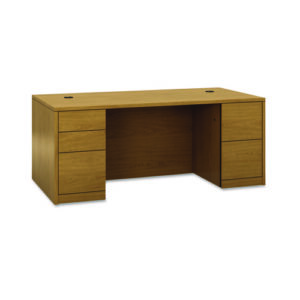 10500 Series Double Pedestal Desk with Full Pedestals, 72" x 36" x 29.5", Harvest